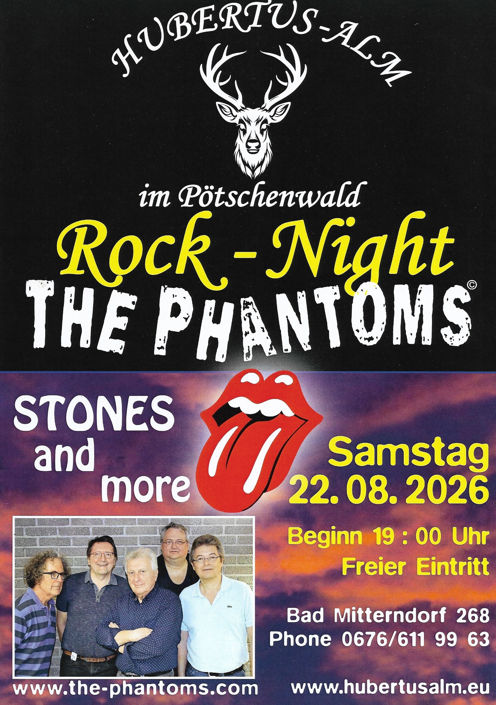 Rocknight 2026 Hubertusalm mit The Phantoms